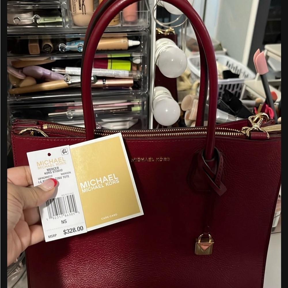 Michael Kors Burgundy Leather Tote
